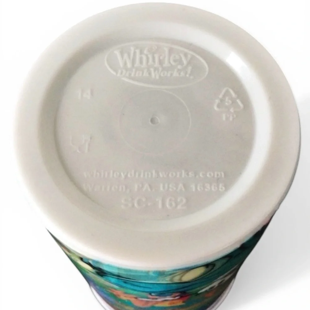 Disney Parks 16 oz Refillable Resort Mug Teal Lid with Full Wrap Characters